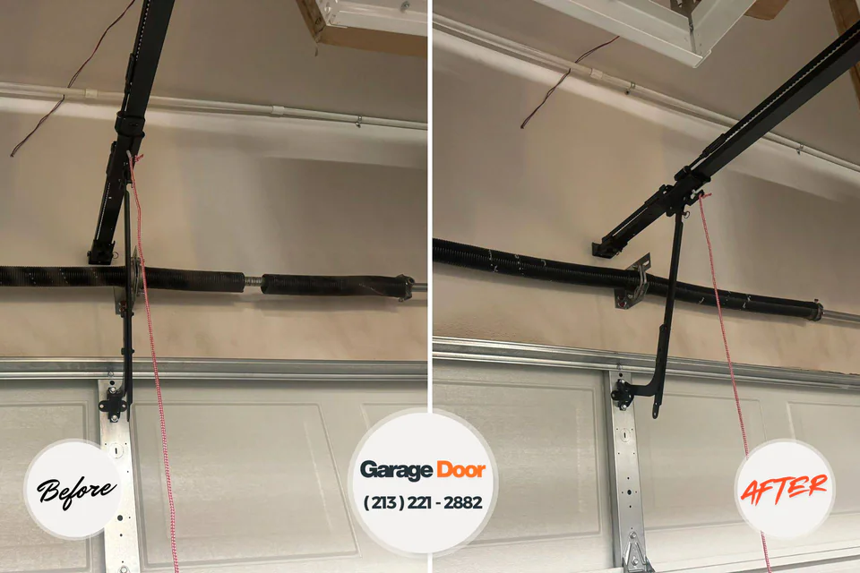 Before and after: garage door repair Hartland, WI